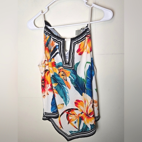 Anthropologie Flying Tomato Tropical Spaghetti Strap Blouse, Medium - Picture 1 of 4